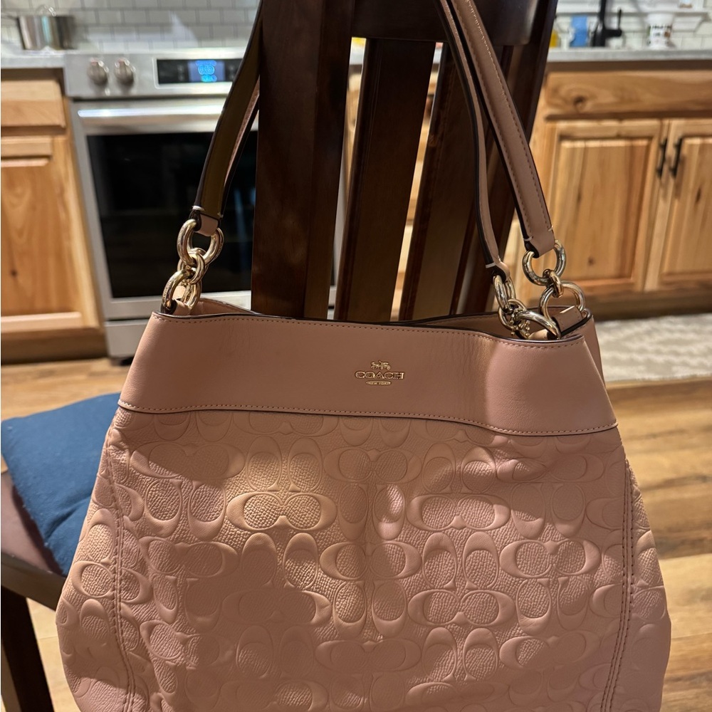 Coach Blush Pink Embossed Shoulder Bag